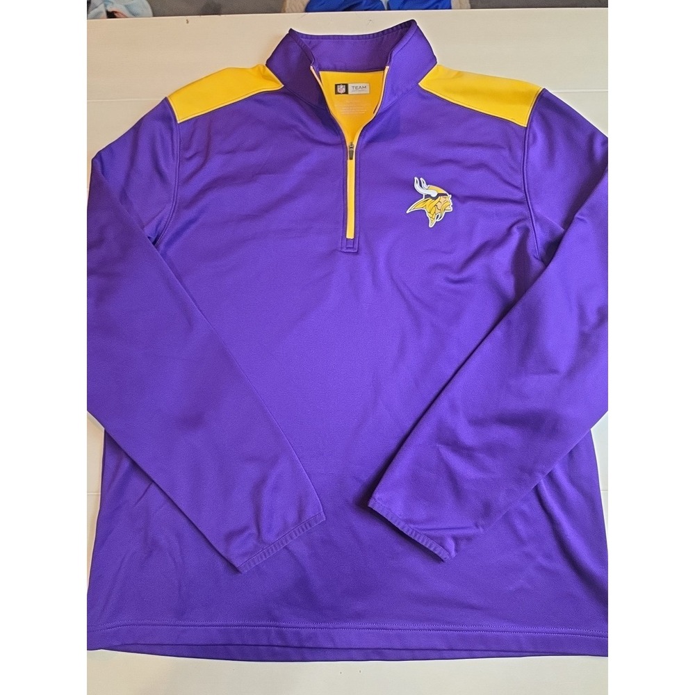 Minnesota Vikings Nfl 1/4 Zip Pullover Sweater Mens XL Lightweight